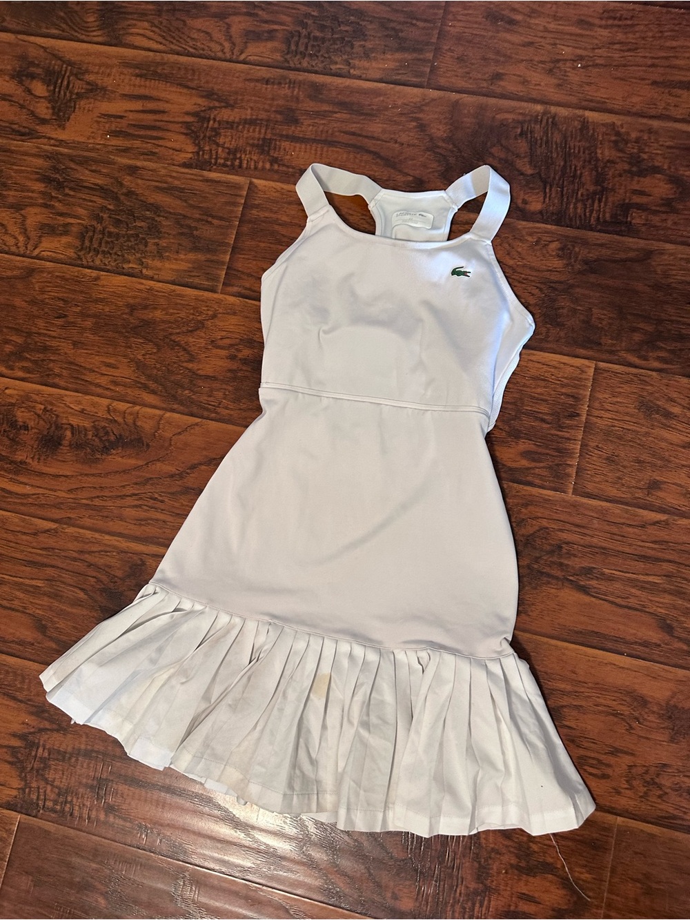 Lacoste women’s White Tennis Dress with Pleated Hem